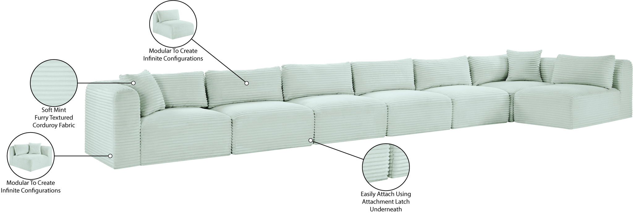 Shaggy - 7 Piece Modular Sectional