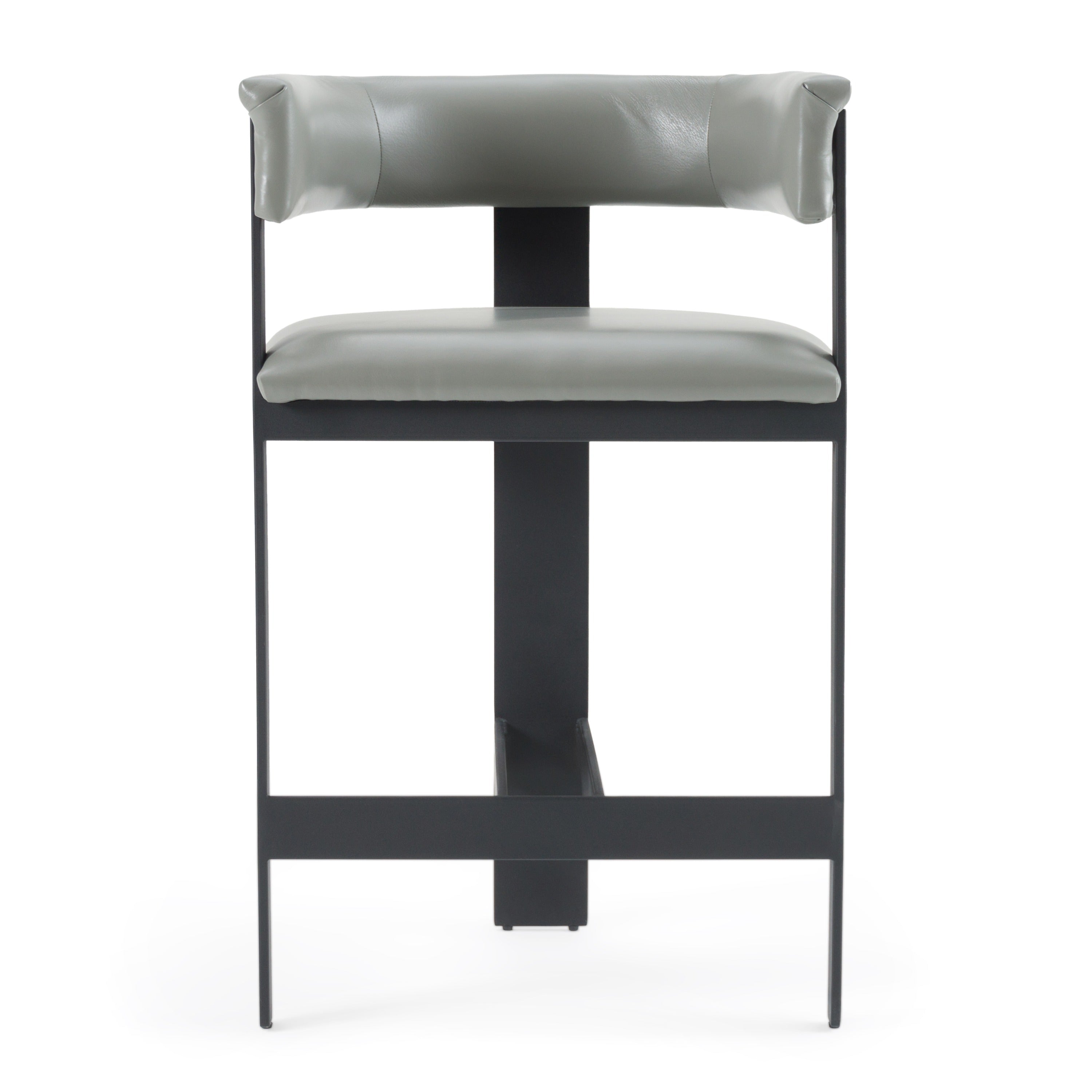 Modrest Boswell - Modern Grey Faux Leather + Black Counter Chair