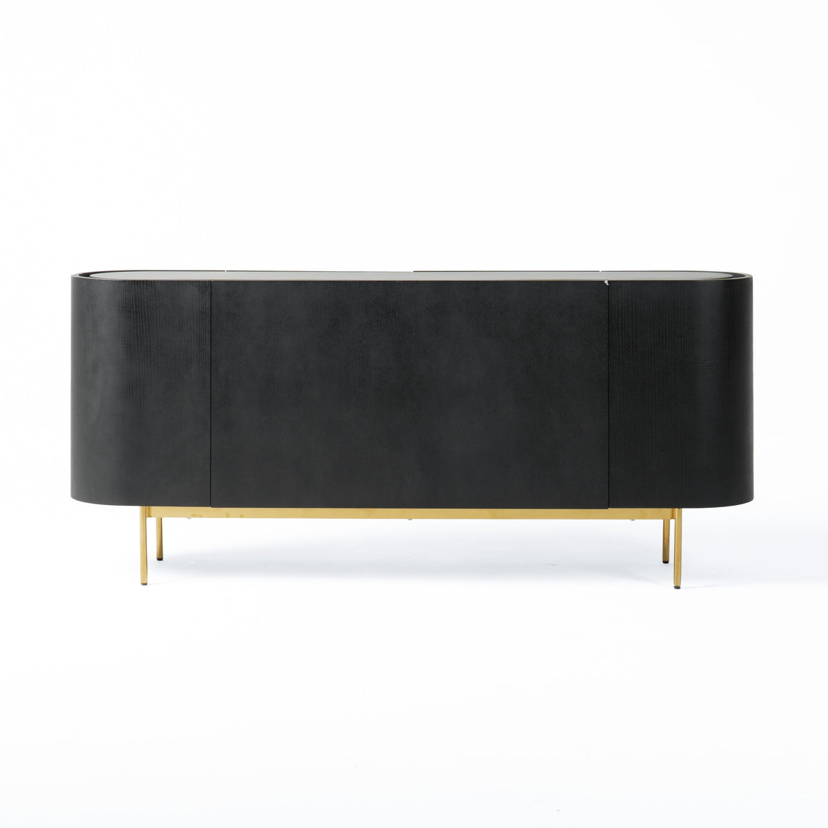 Bowie - Mid-Century Modern Black Oak + Brass Buffet