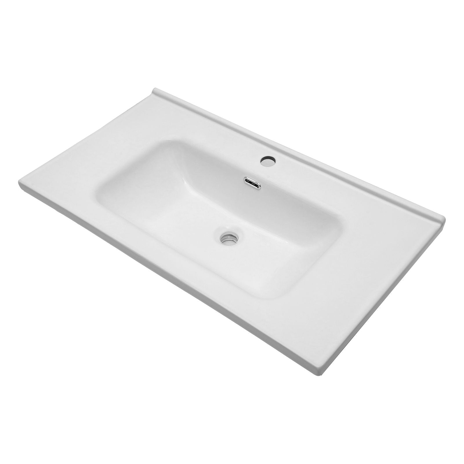 Modern Rectangular Vanity Top With Overflow For Bathroom