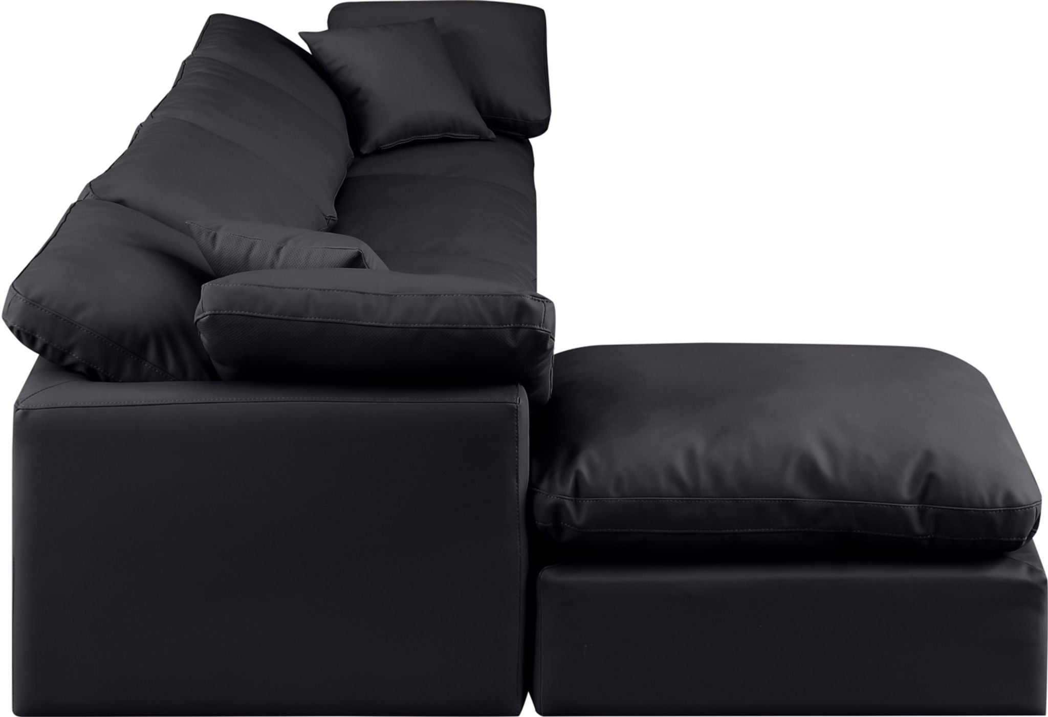 Indulge - Faux Leather 5 Piece Modular Sectional With Chaise