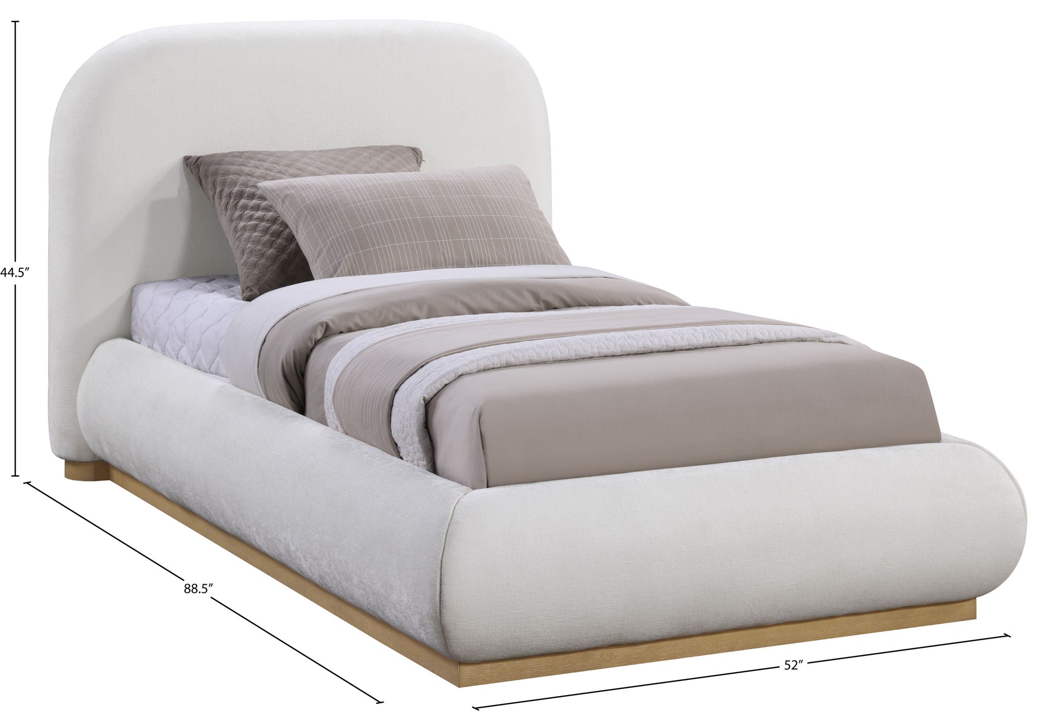 Vaughn - Chenille Bed With Natural Base