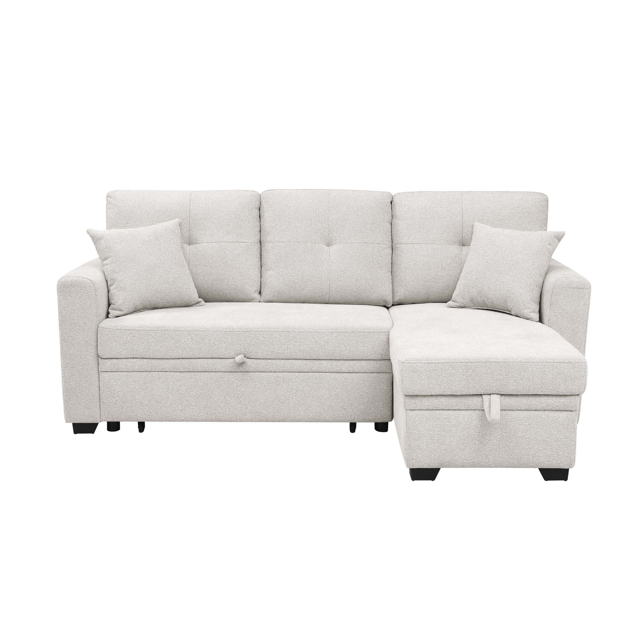 Upholstered Sectional With Pull Out Bed And Chaise Storage