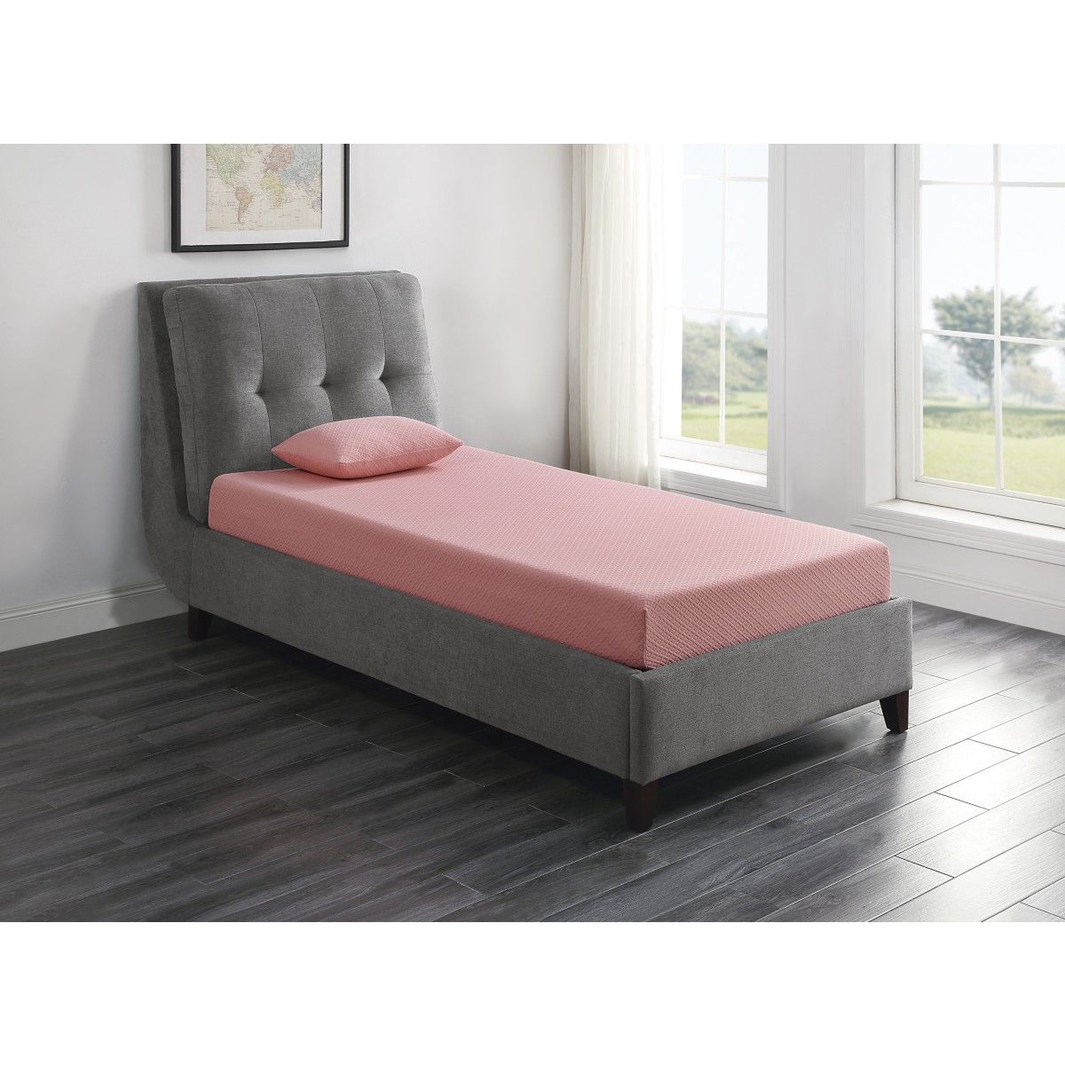 Leo - 7" Gel Infused Memory Foam Mattress And Pillow Set
