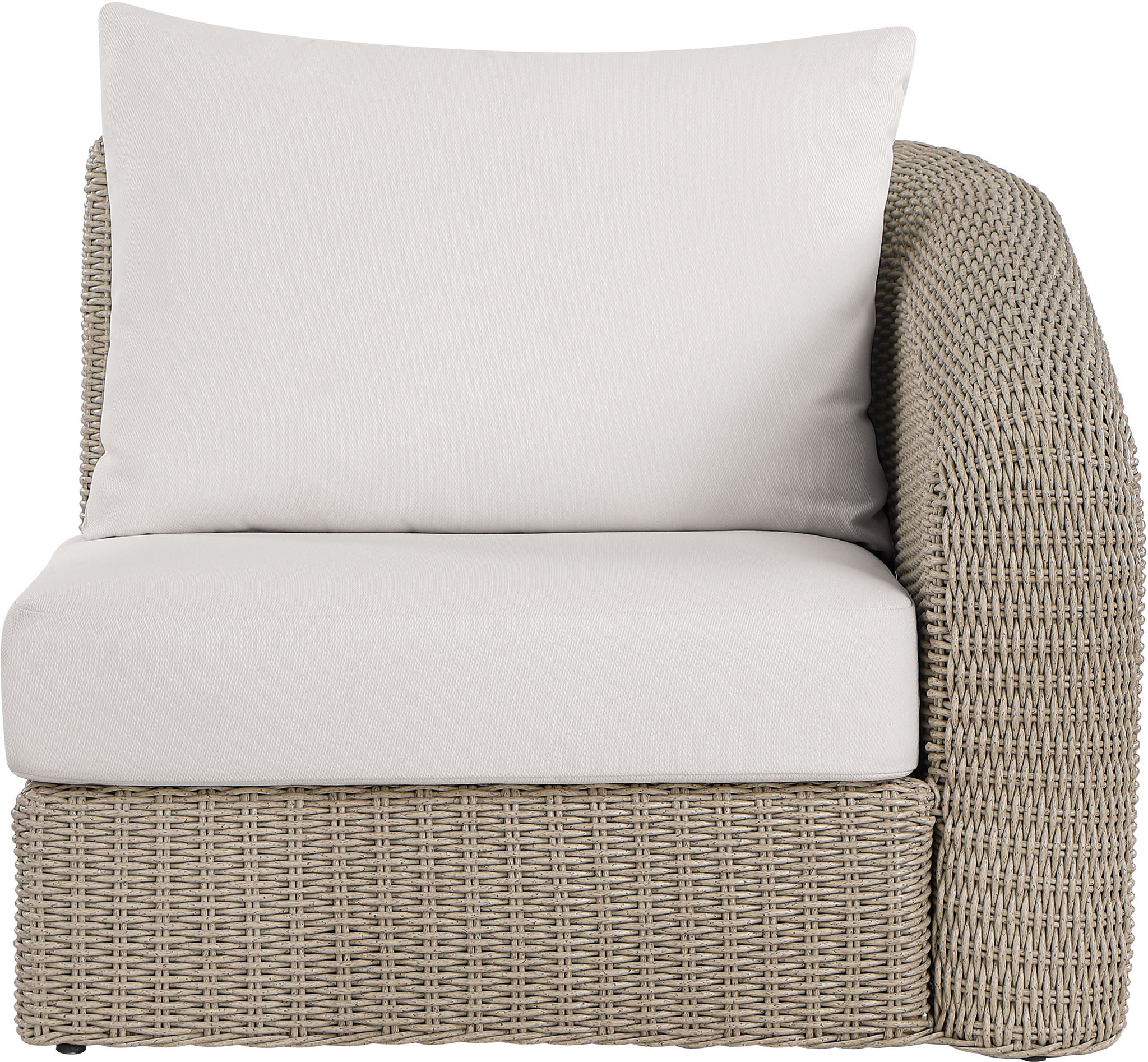 Seacrest - Olefin Water Resistant Fabric And Wicker Outdoor Patio Right Arm Chair