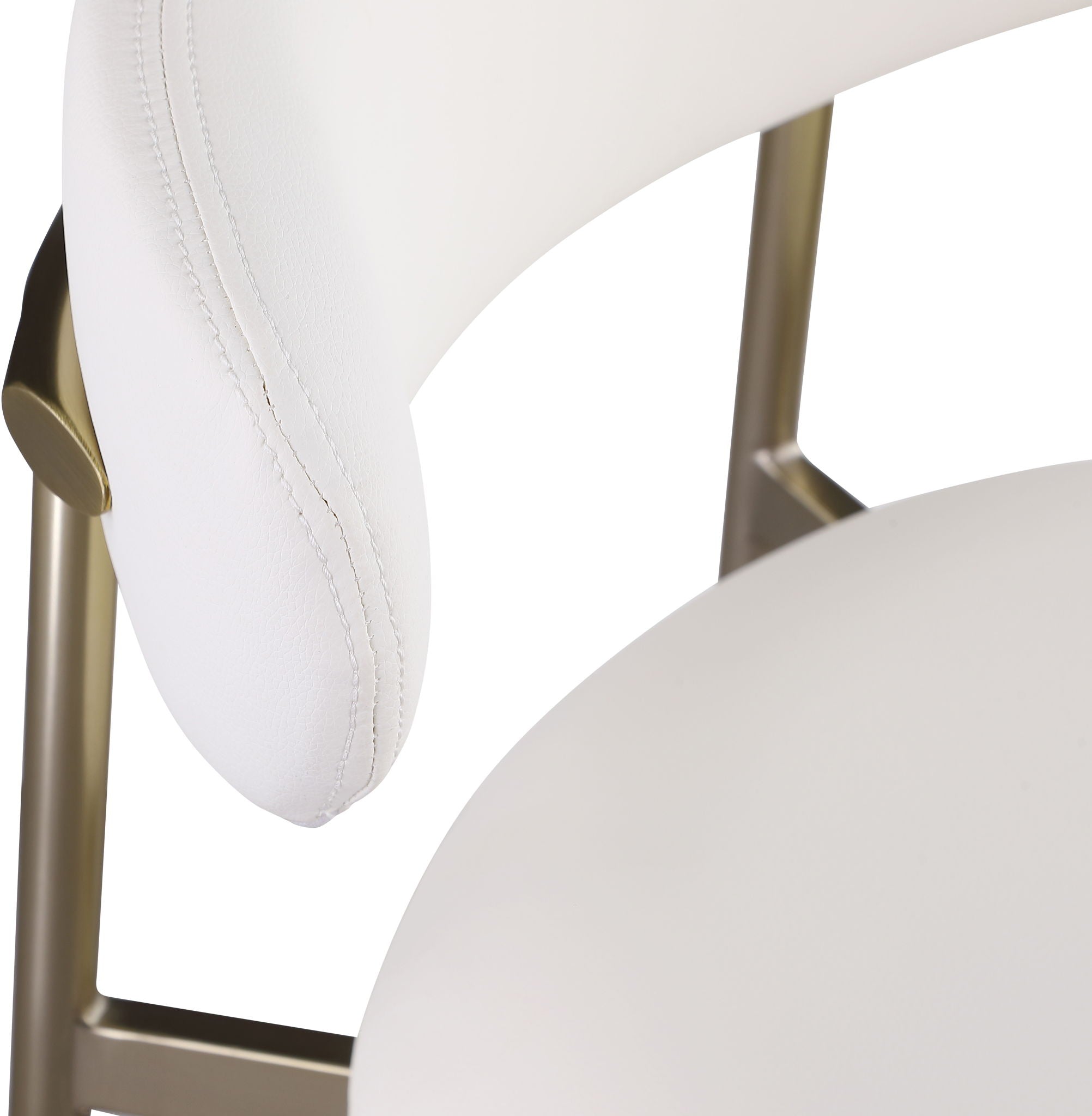 Lupita - Vegan Leather Upholstered Bar Stool With Brushed Gold Frame (Set of 2)
