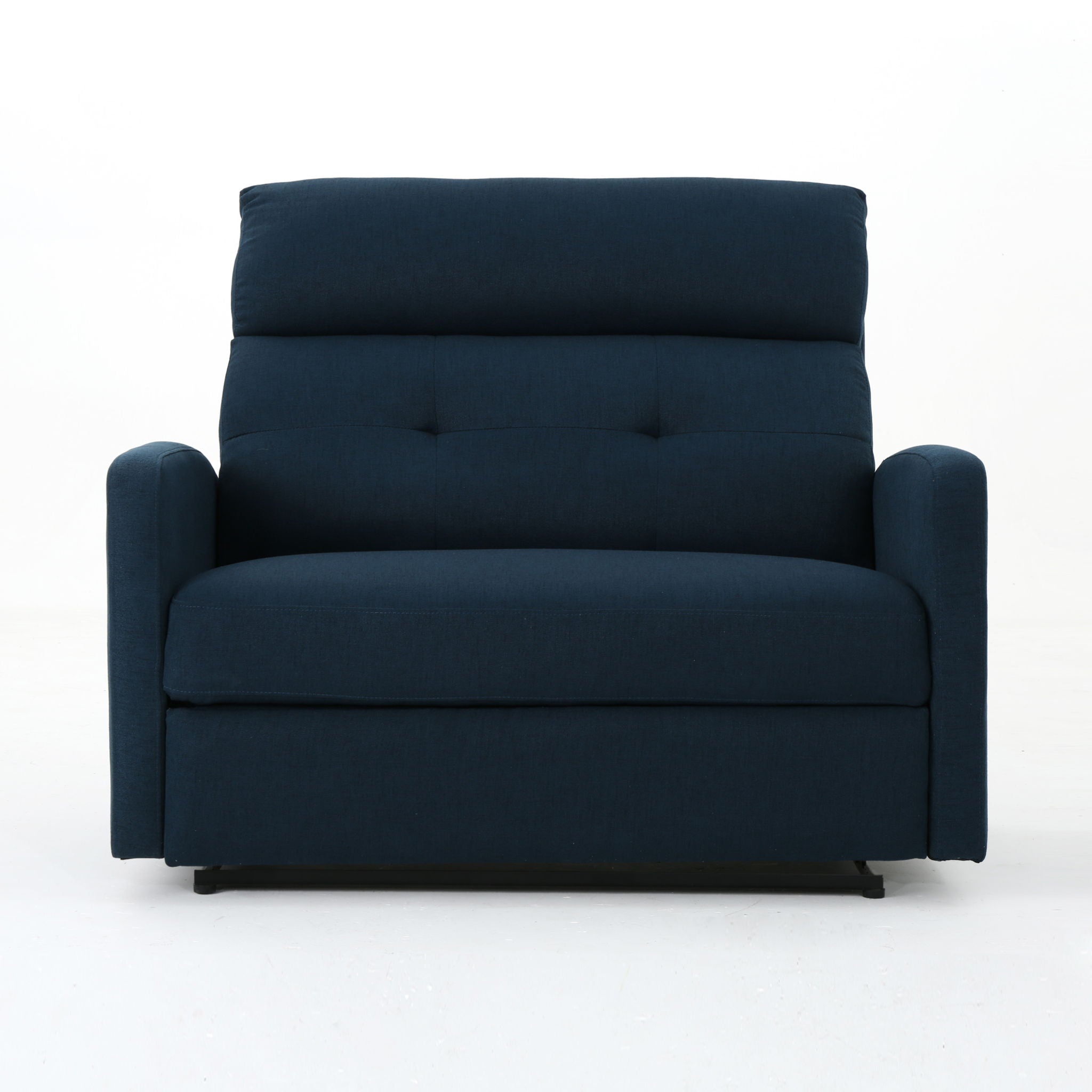 Alma - Contemporary Upholstered Loveseat Recliner - Navy Blue