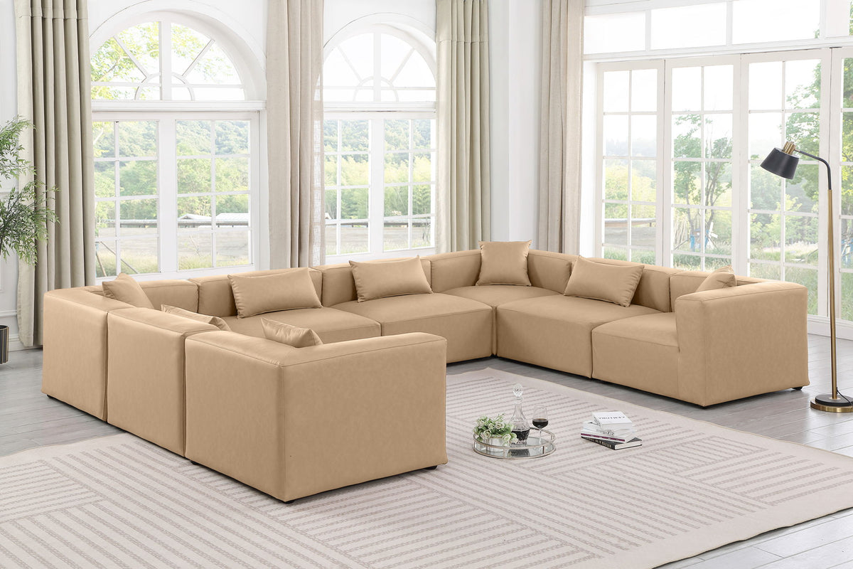Cube - 8 Piece Modular Sectional - Tan