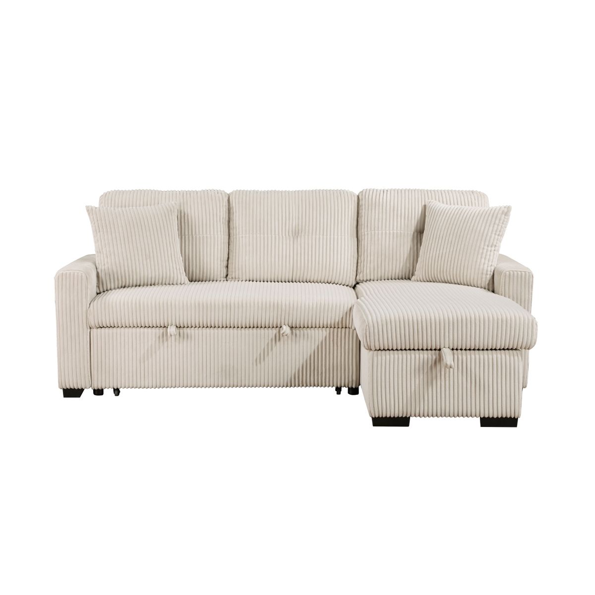 Rhett - 3 Piece Reversible Sectional With Pull-Out Bed And Hidden Storage