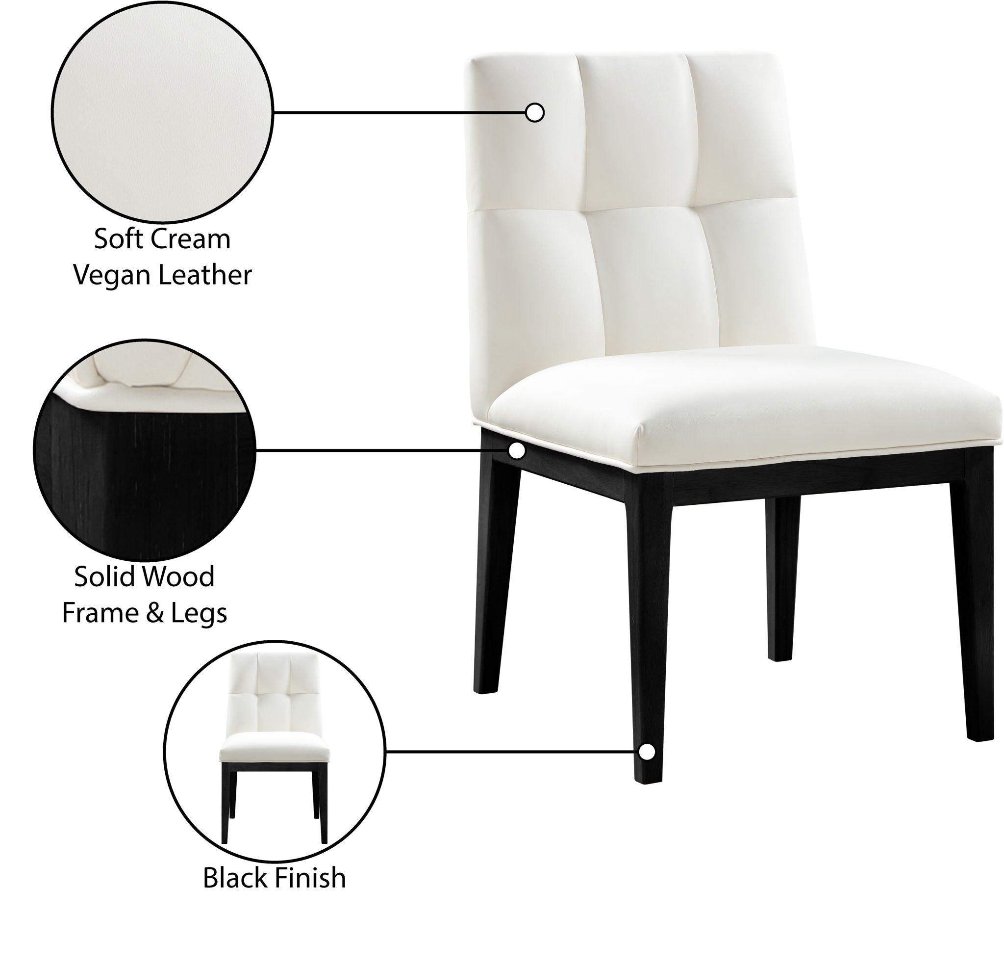 Adrian - Dining Side Chair (Set of 2) - Black Legs