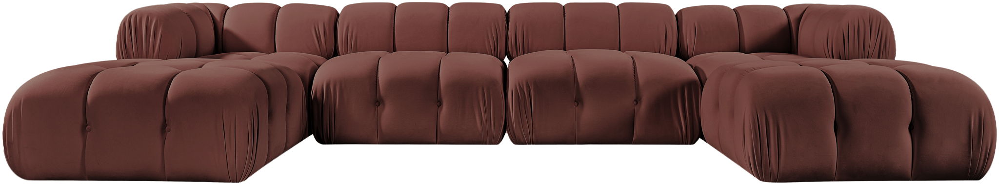 Orin - Velvet 6 Piece Modular Double Chaise Sectional