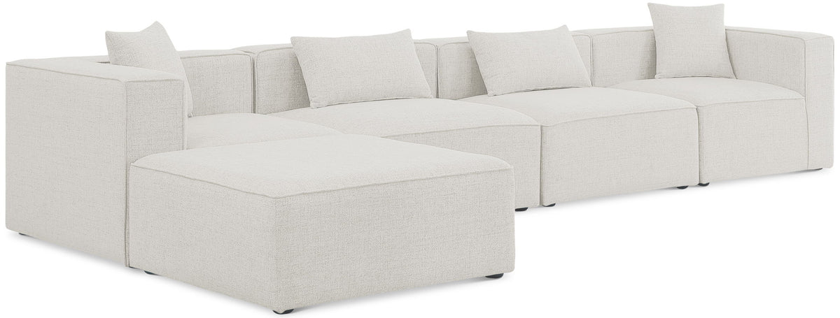 Cube - Linen 5 Piece Modular Sectional With Chaise