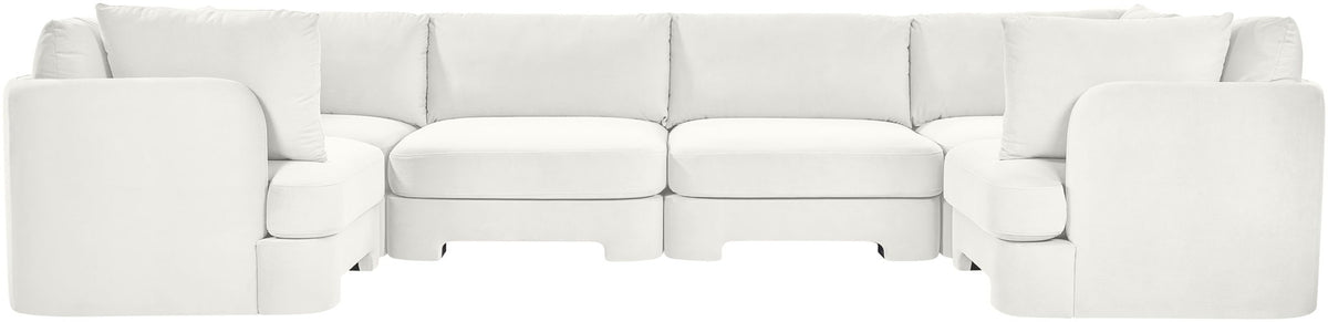 Hammond - Velvet Performance Fabric Upholstered 6 Piece U-Shaped Sectional
