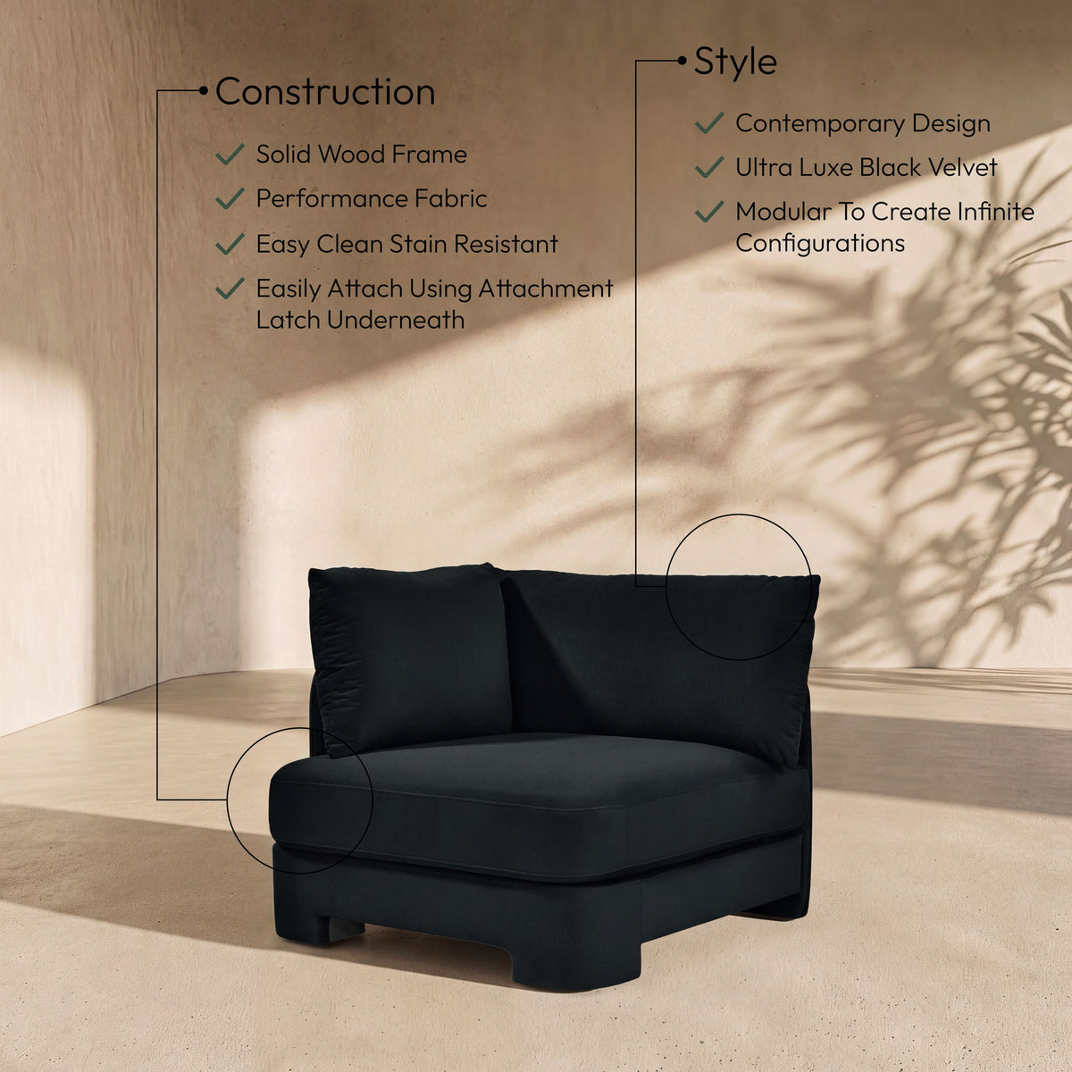 Hammond - Velvet Performance Fabric Upholstered Chair