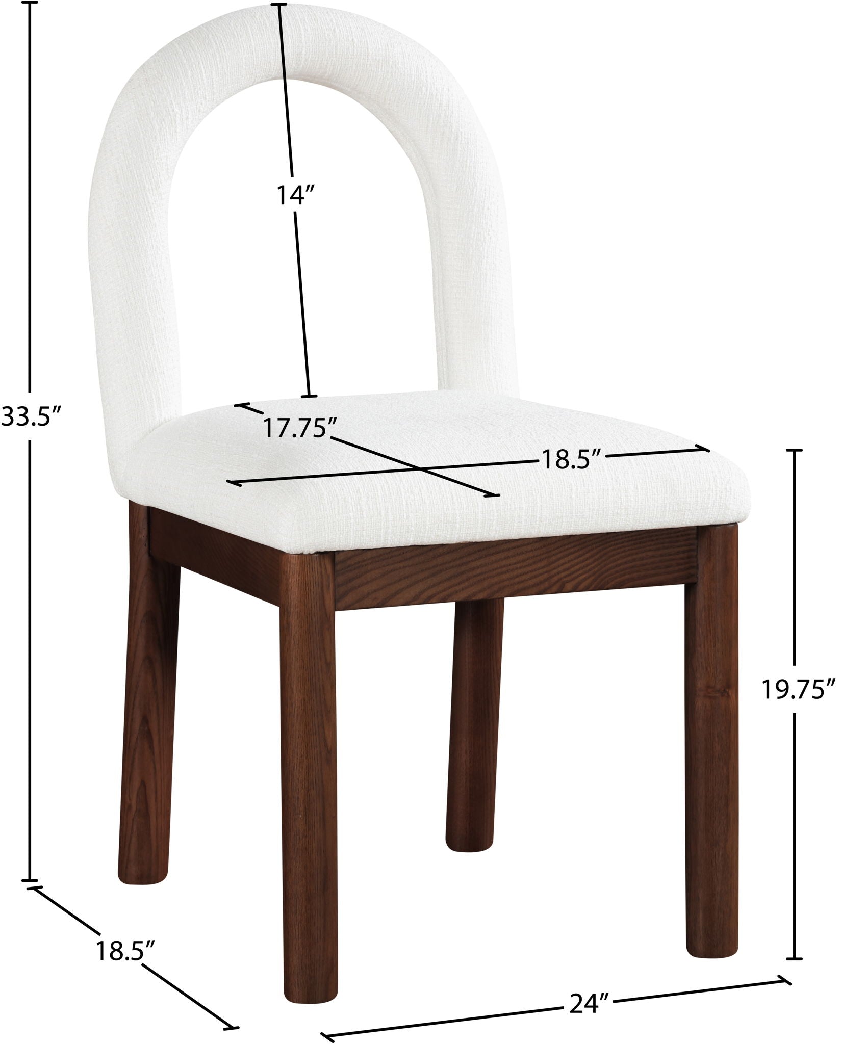 Conrad - Linen Dining Chair With Brown Legs