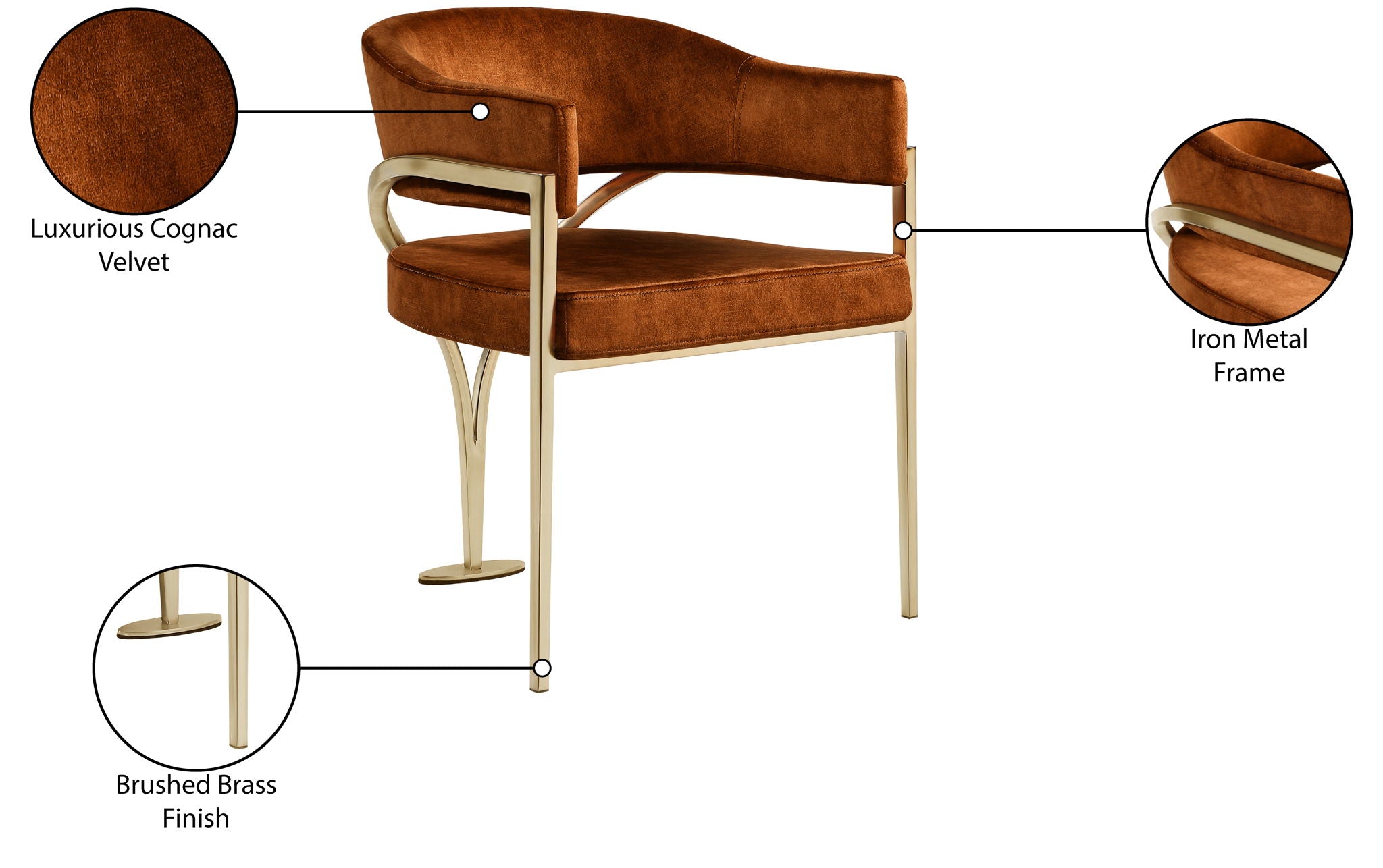 Madelyn - Dining Chair (Set of 2) - Brushed Brass