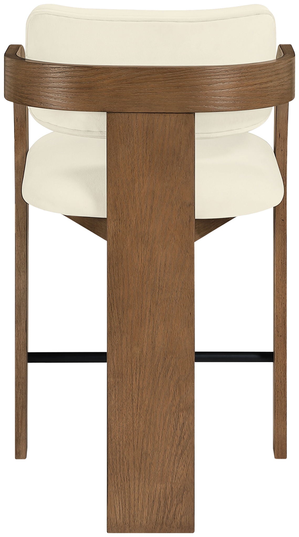 Cedra - Velvet Performance Fabric Upholstered Counter Stool - Brown Frame