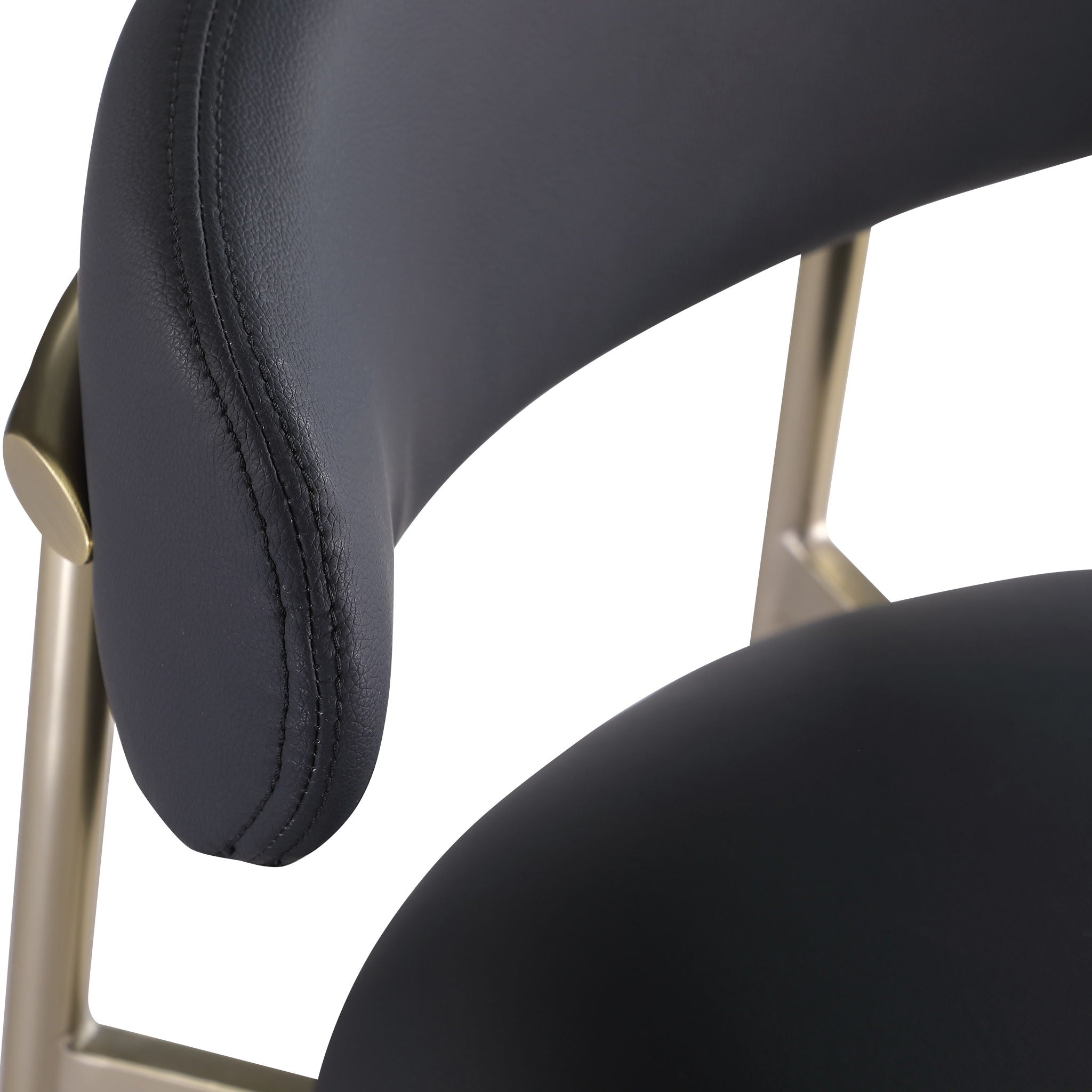 Lupita - Vegan Leather Upholstered Bar Stool With Brushed Gold Frame (Set of 2)