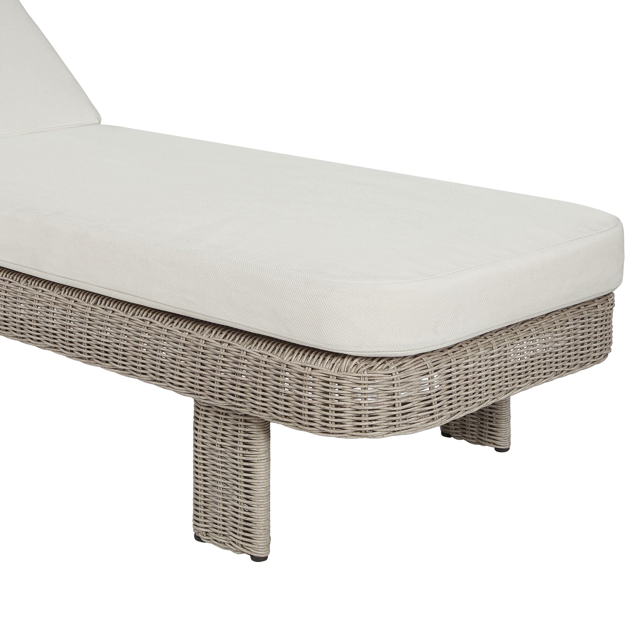 Sandbay - Olefin Water Resistant Fabric And Wicker Outdoor Patio Lounge Chair