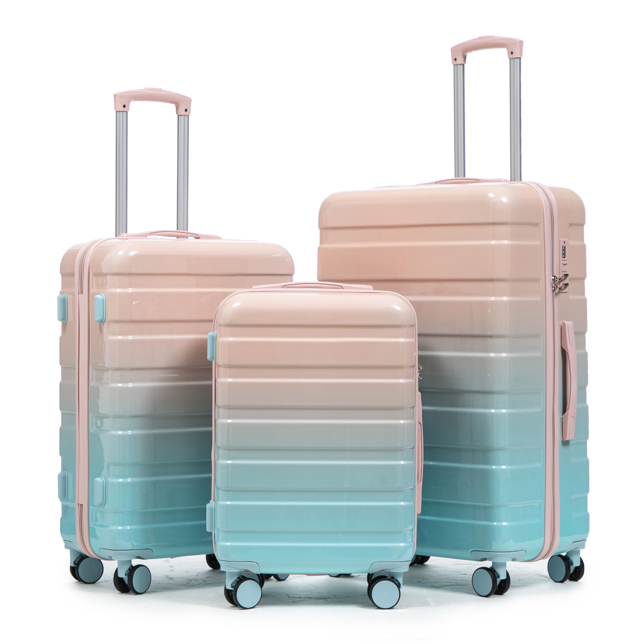 Luggage Set 20" /24" /28" With Combination Lock And Silent Wheels