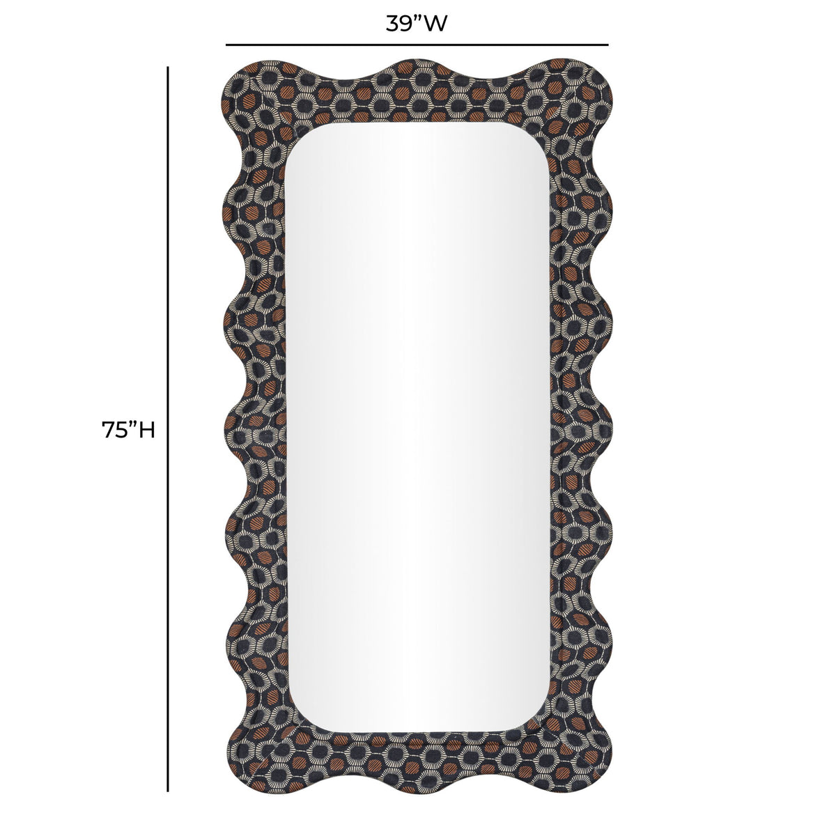 Charlene - 39" x 75" Squiggle Wall Mirror - Biologic Print