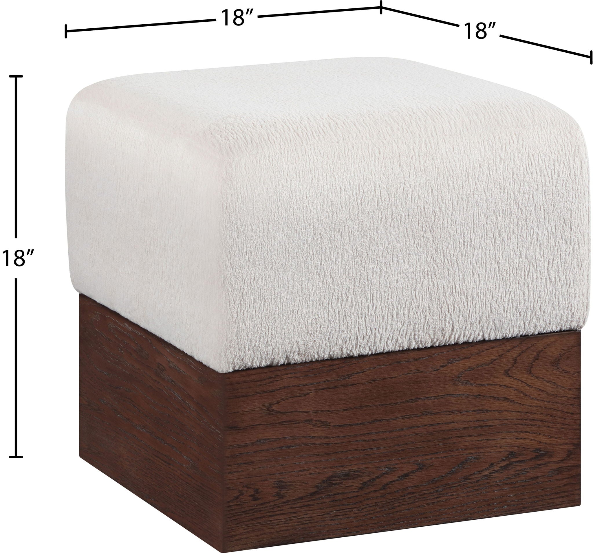 Havre - Ottoman / Stool With Brown Base