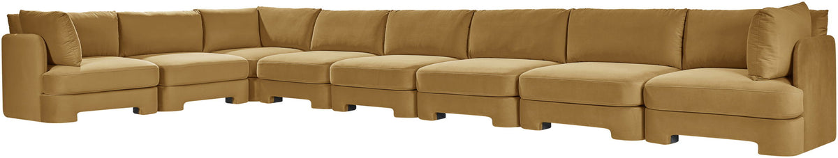 Hammond - Velvet Performance Fabric Upholstered 8 Piece L-Shaped Sectional