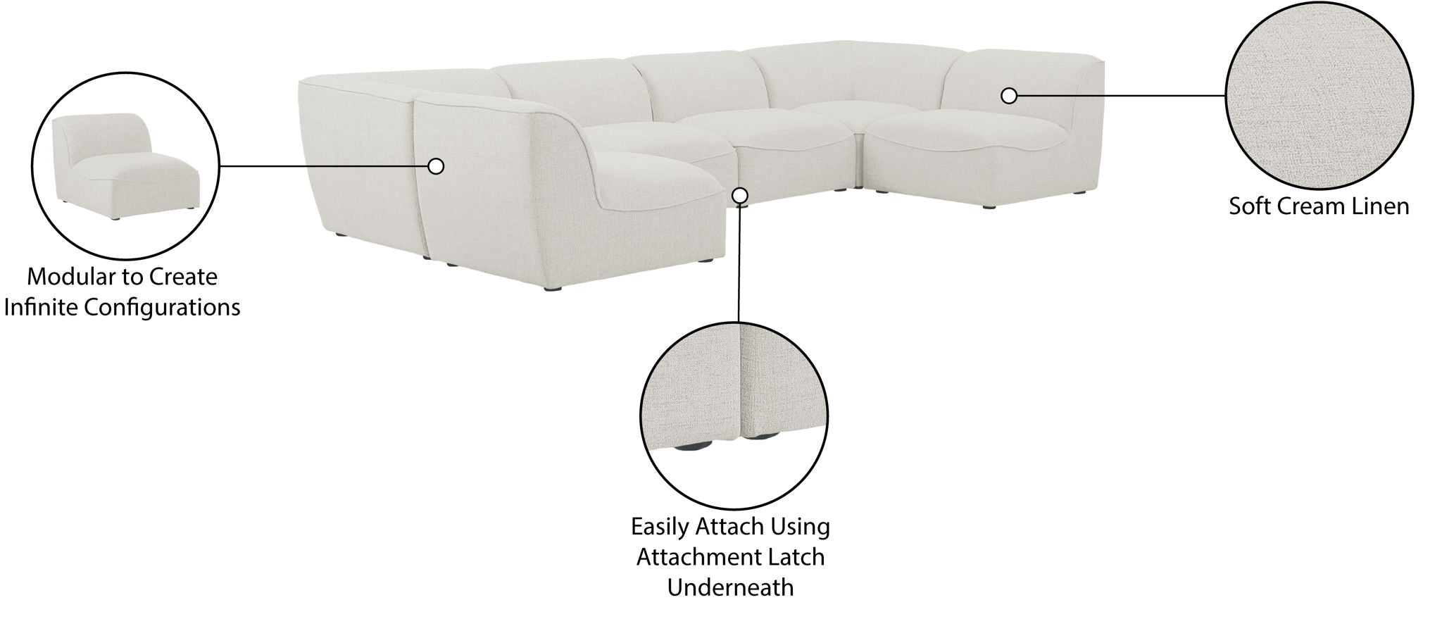 Miramar - 6 Piece Modular Sectional