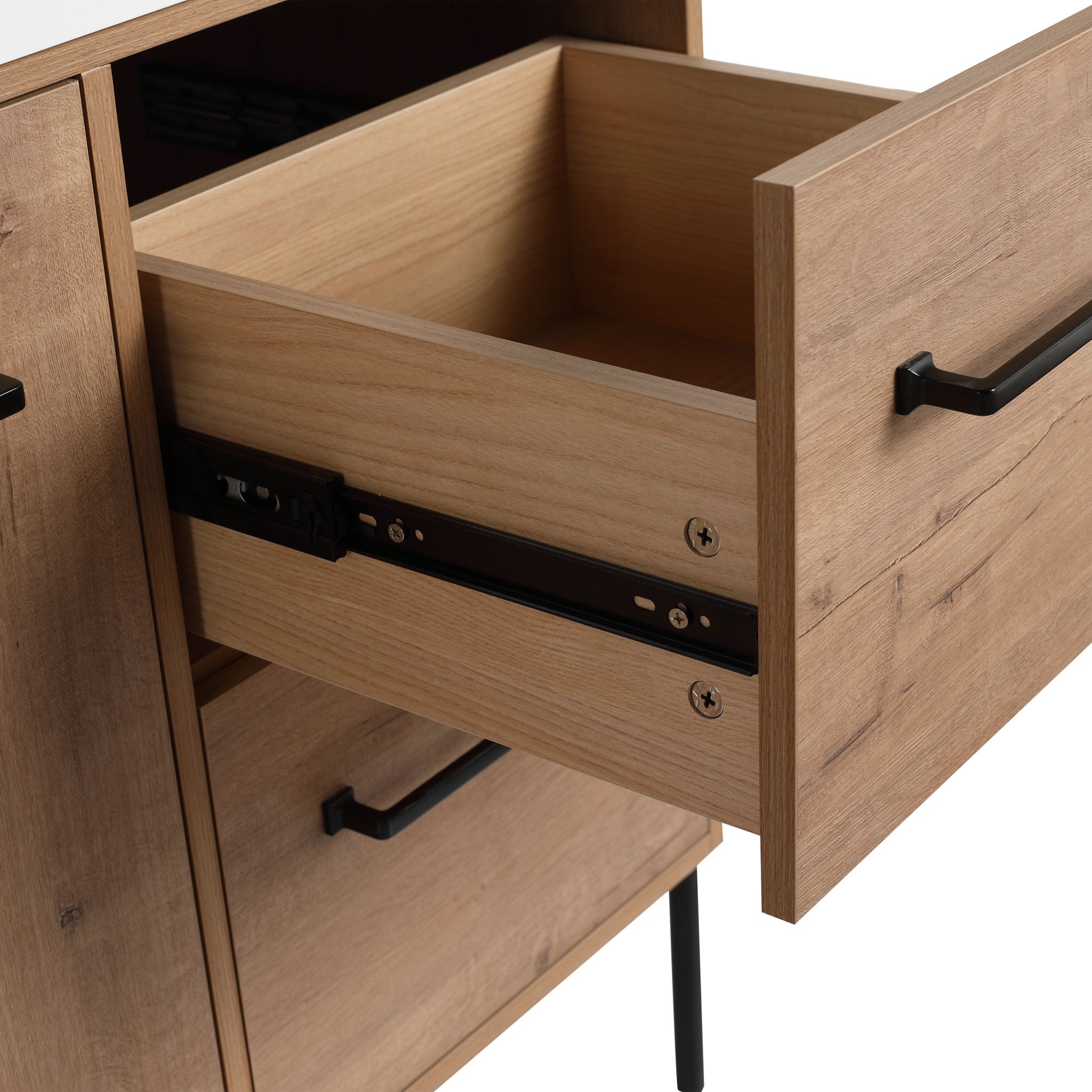 46" Freestanding Bathroom Vanity With Soft Close Doors And 4 Drawers, (Vanity Only) - Imitative Oak