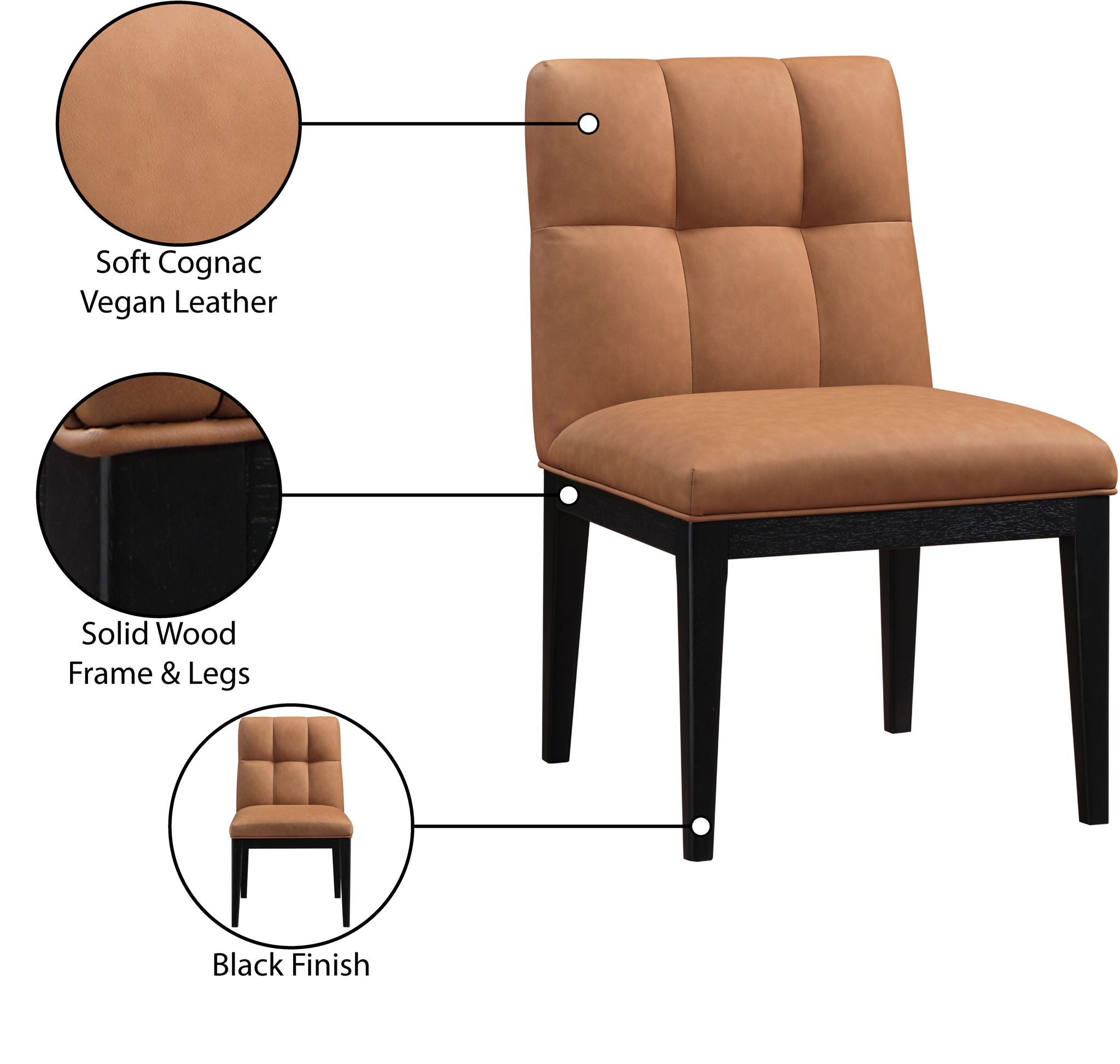 Adrian - Dining Side Chair (Set of 2) - Black Legs