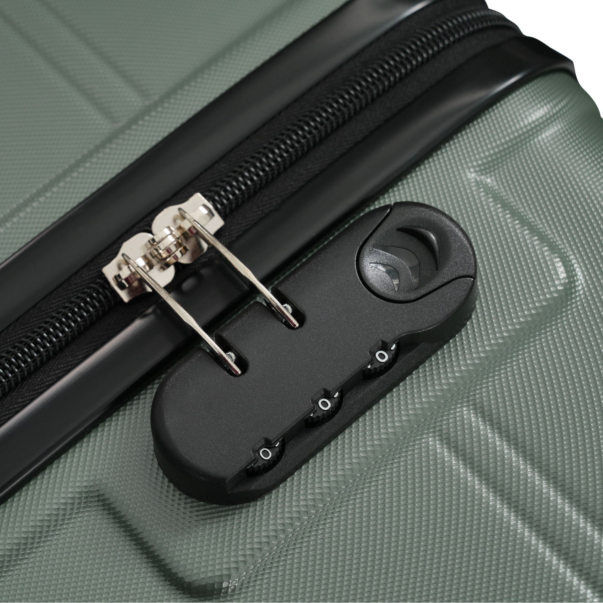 6 Piece Lightweight Hardshell Luggage Set With Double Spinner Wheels, Password Lock
