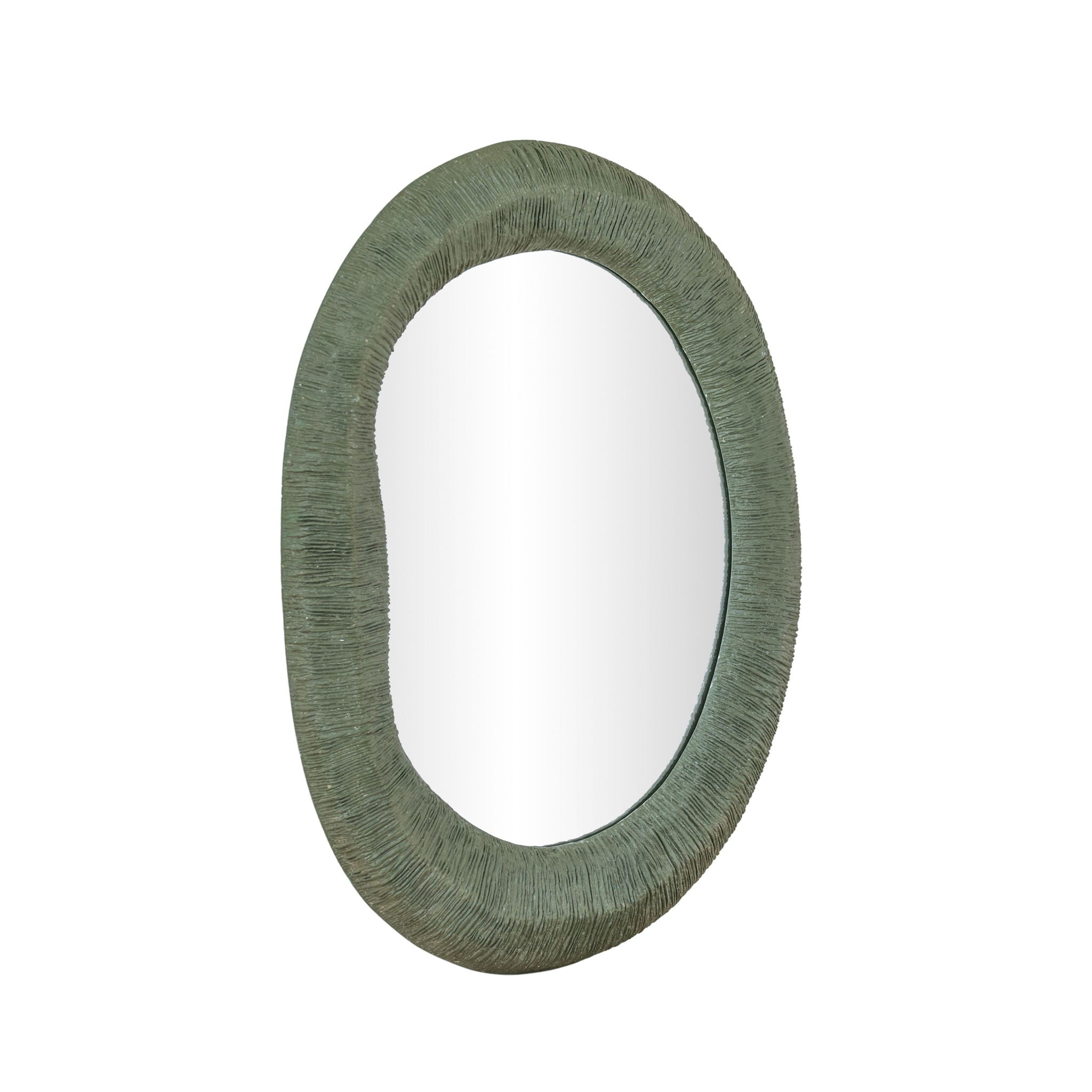 Orpheus - 22" x 28" Ribbed Fiberglass Thick Wall Mirror - Forest Green