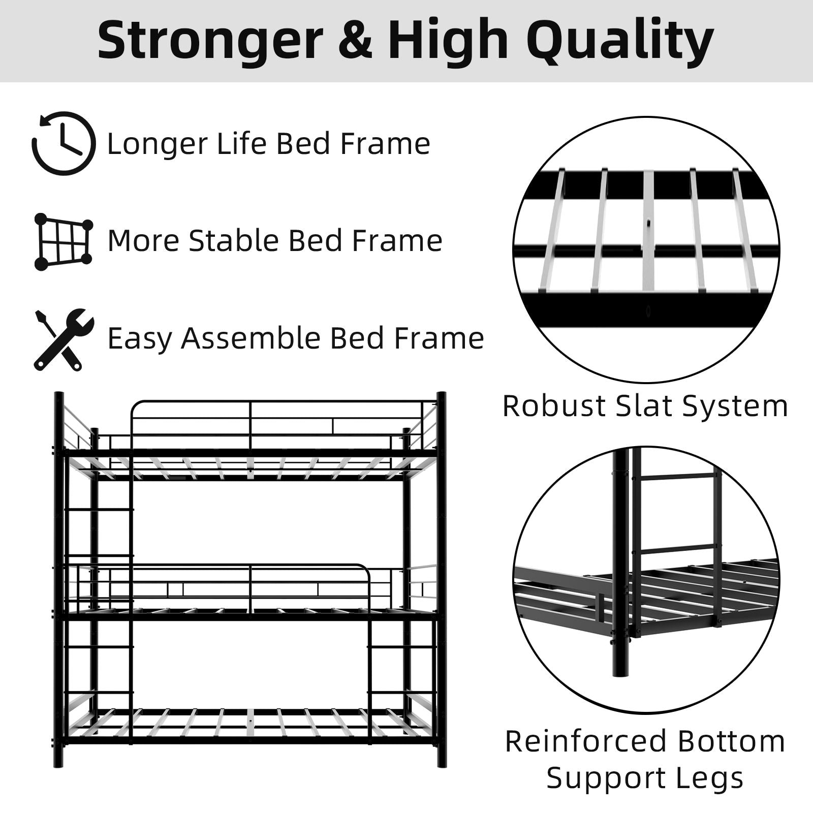 Triple Frame Bed With Built In Ladder