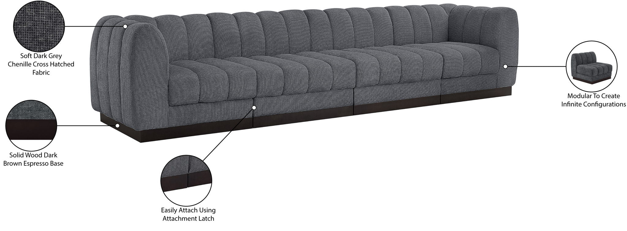 Quinn - 4 Seat Modular Sofa