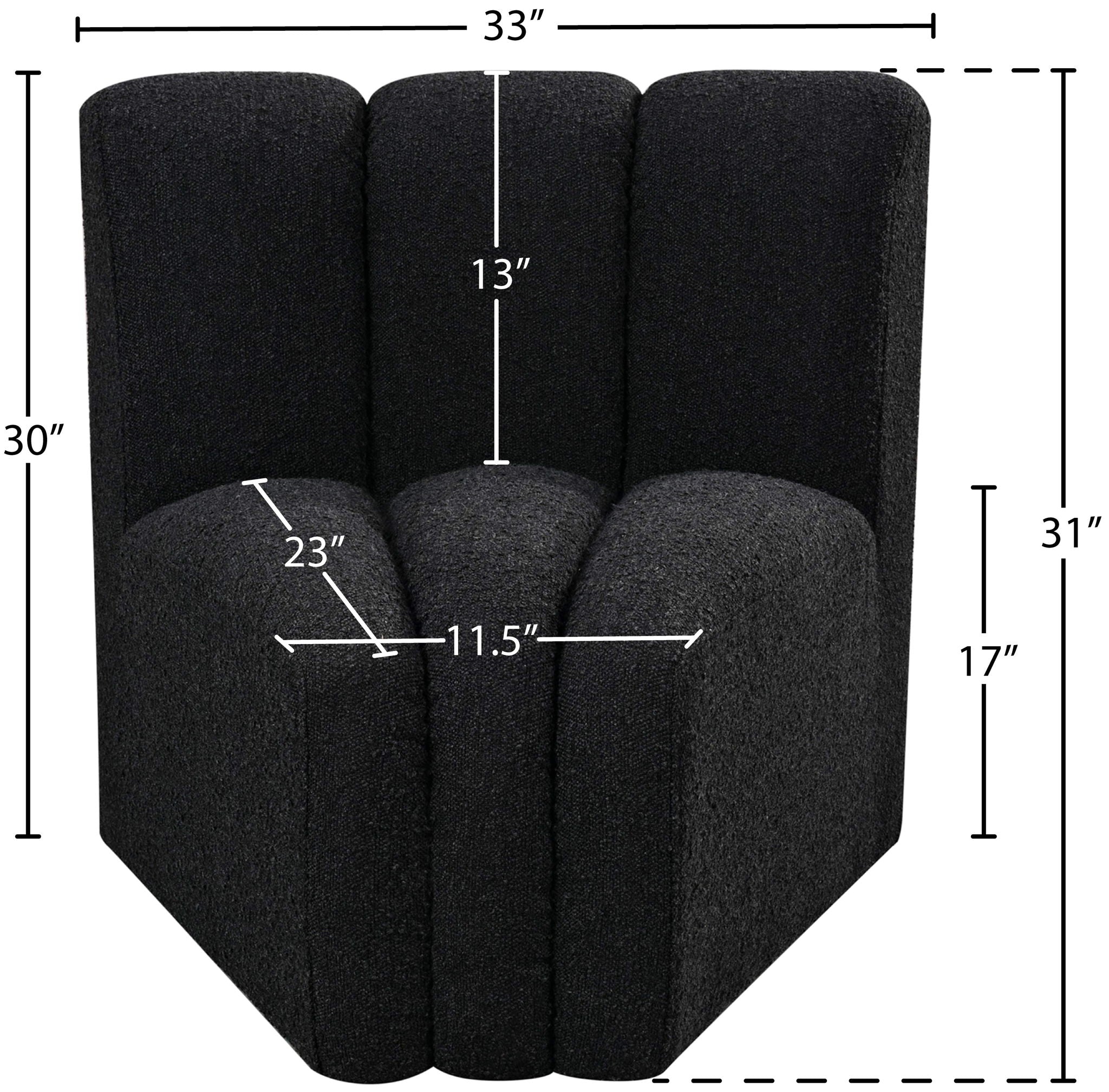 Arc - Boucle Fabric Curved Corner Chair