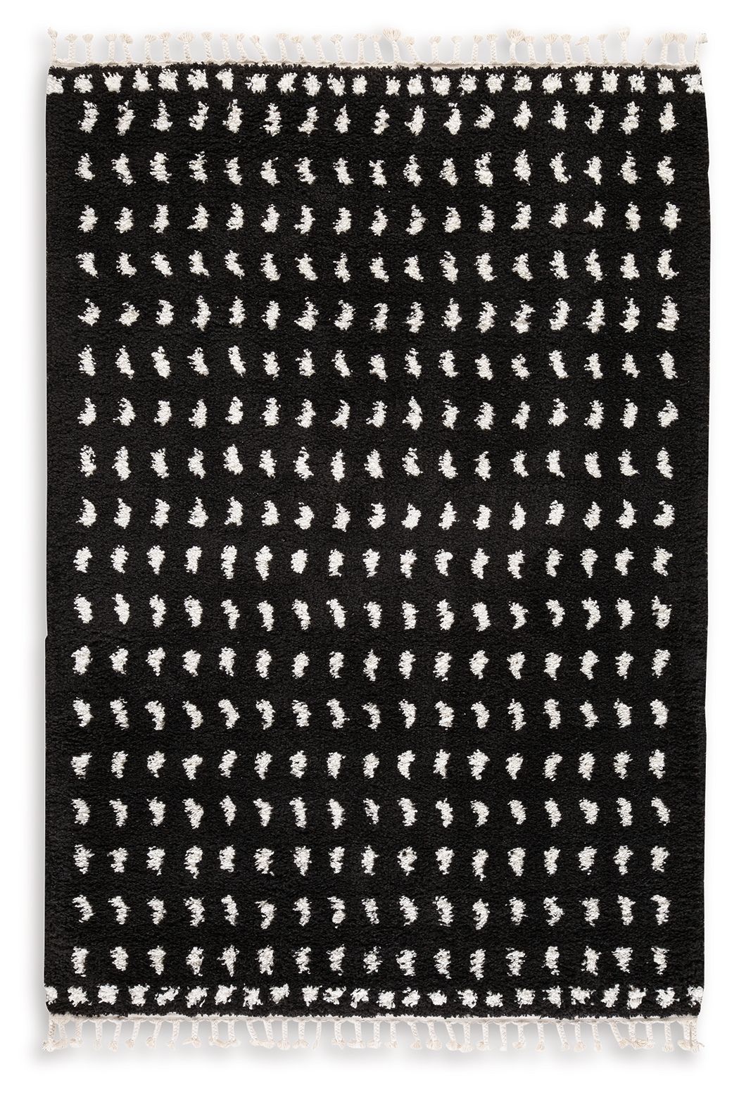 Minston - 5' x 7' Rug - Black / White