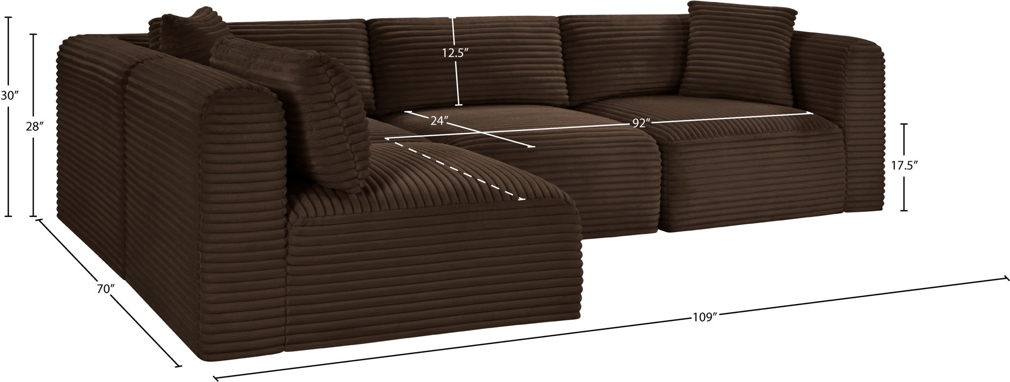Shaggy - 4 Piece Modular Sectional