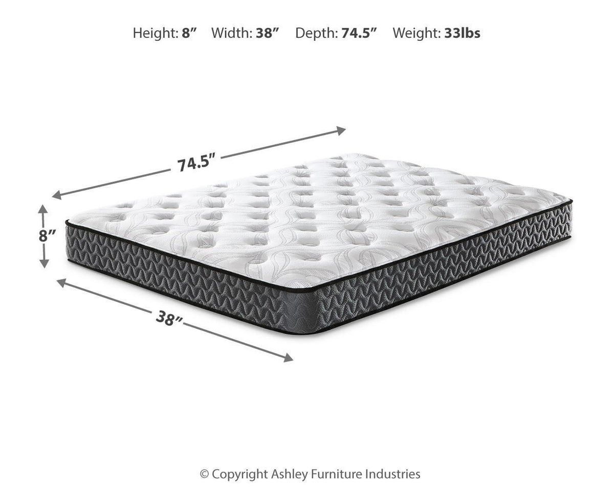 8 Inch Bonnell Hybrid - Twin Mattress - White