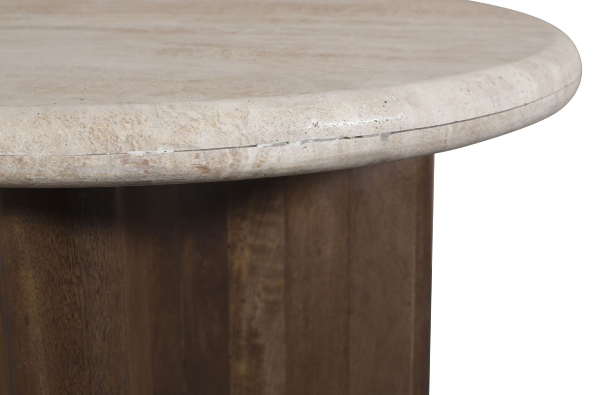 Pietra - Travertine And Mango Wood Table
