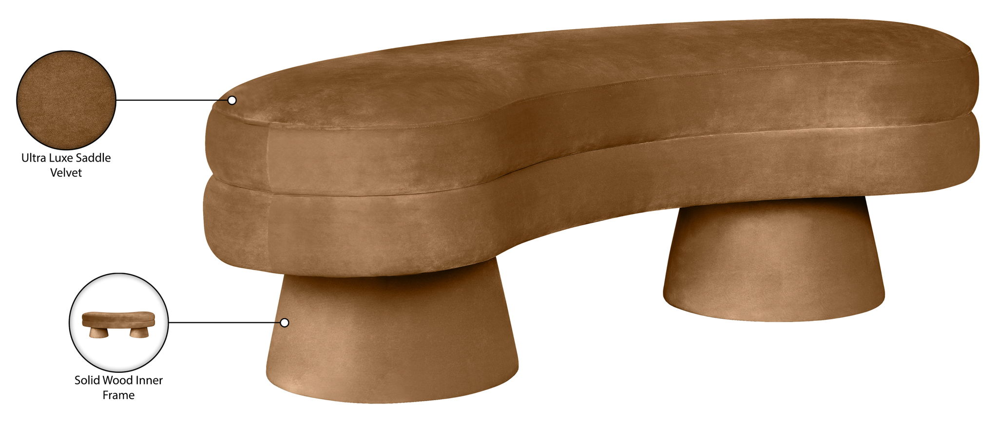Zenna - Velvet Bench