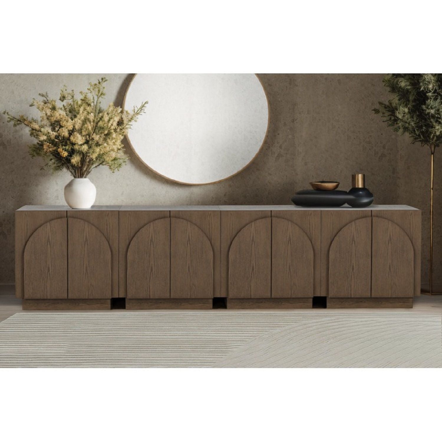 Modern Sideboard Buffet With Arched Cabinet Doors