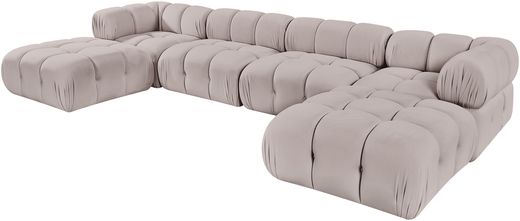 Orin - Velvet 6 Piece Modular Double Chaise Sectional
