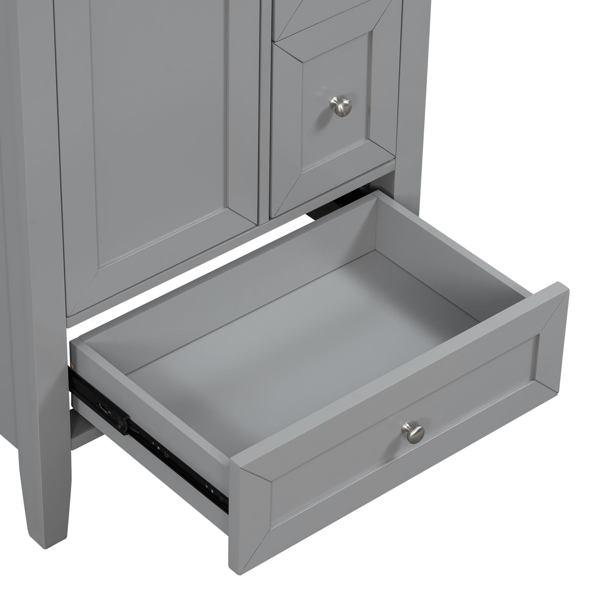 Modern Bathroom Vanity With Sink, Freestanding Cabinet With Drawers And Shelves