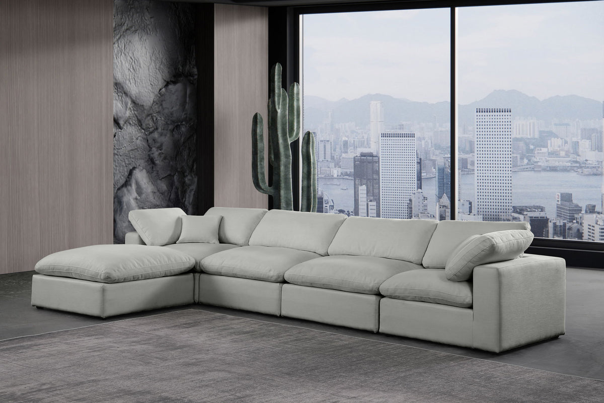 Comfy - 5 Piece Linen Modular Sectional With Chaise