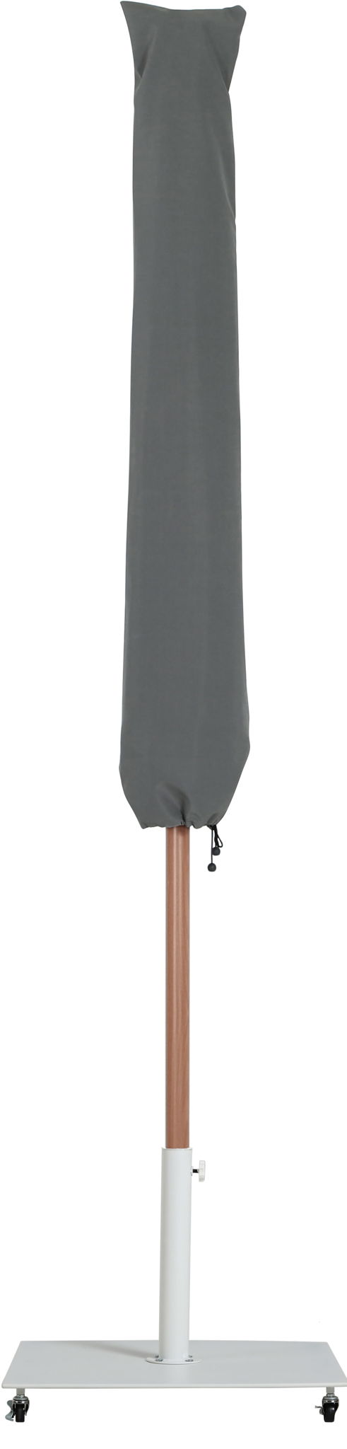 Fiji - Aluminum Patio Umbrella With Square White And Teak Base