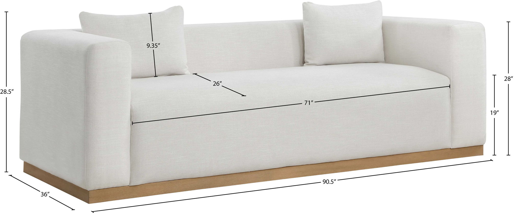 Alfie - Linen Textured Fabic Sofa