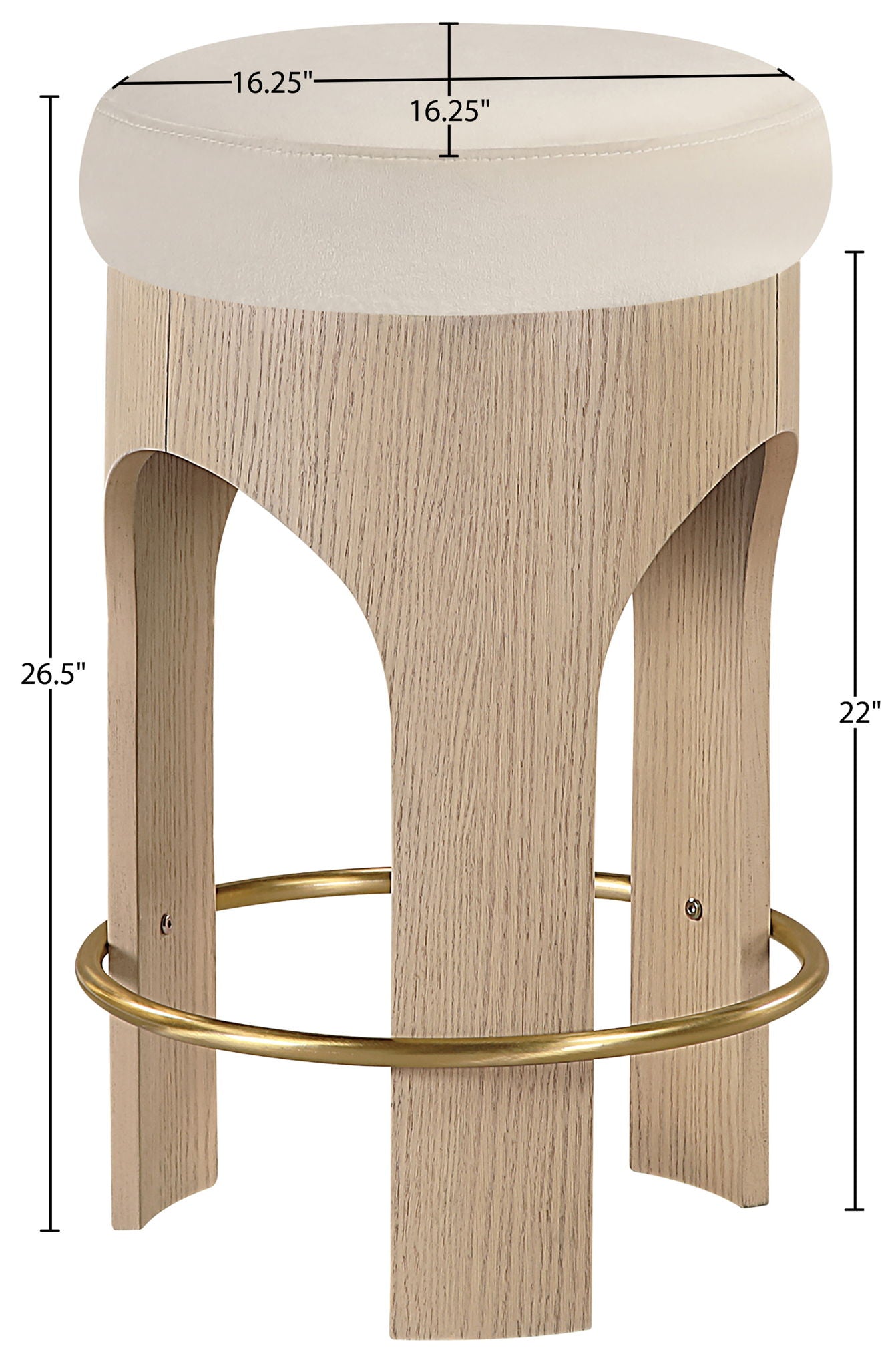 Bocceli - Counter Stool - Natural Base