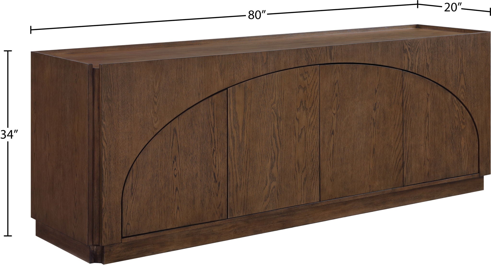 Everson - Oak Veneer And Solid Wood Sideboard/Buffet - Brown