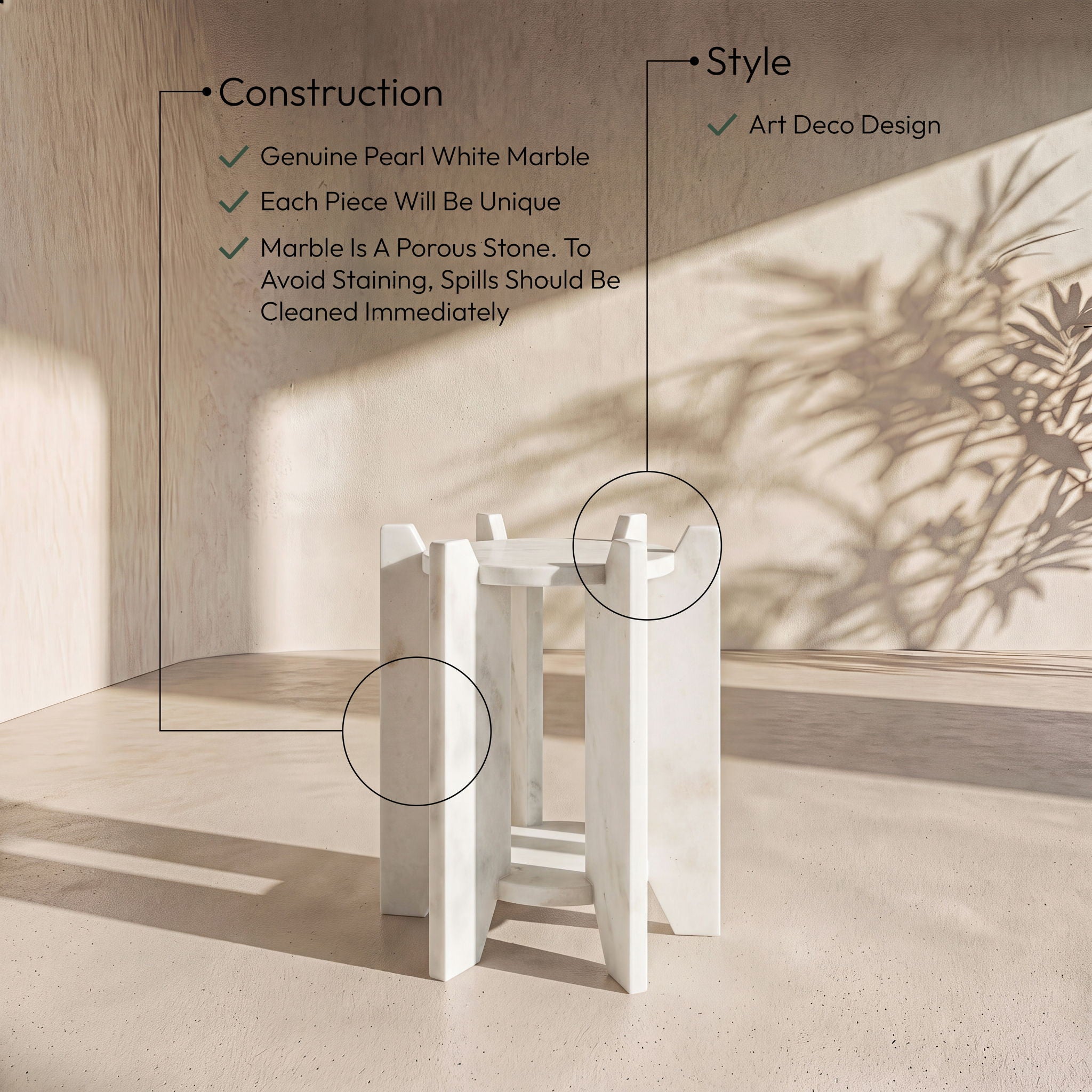 Soriano - Genuine Marble Table