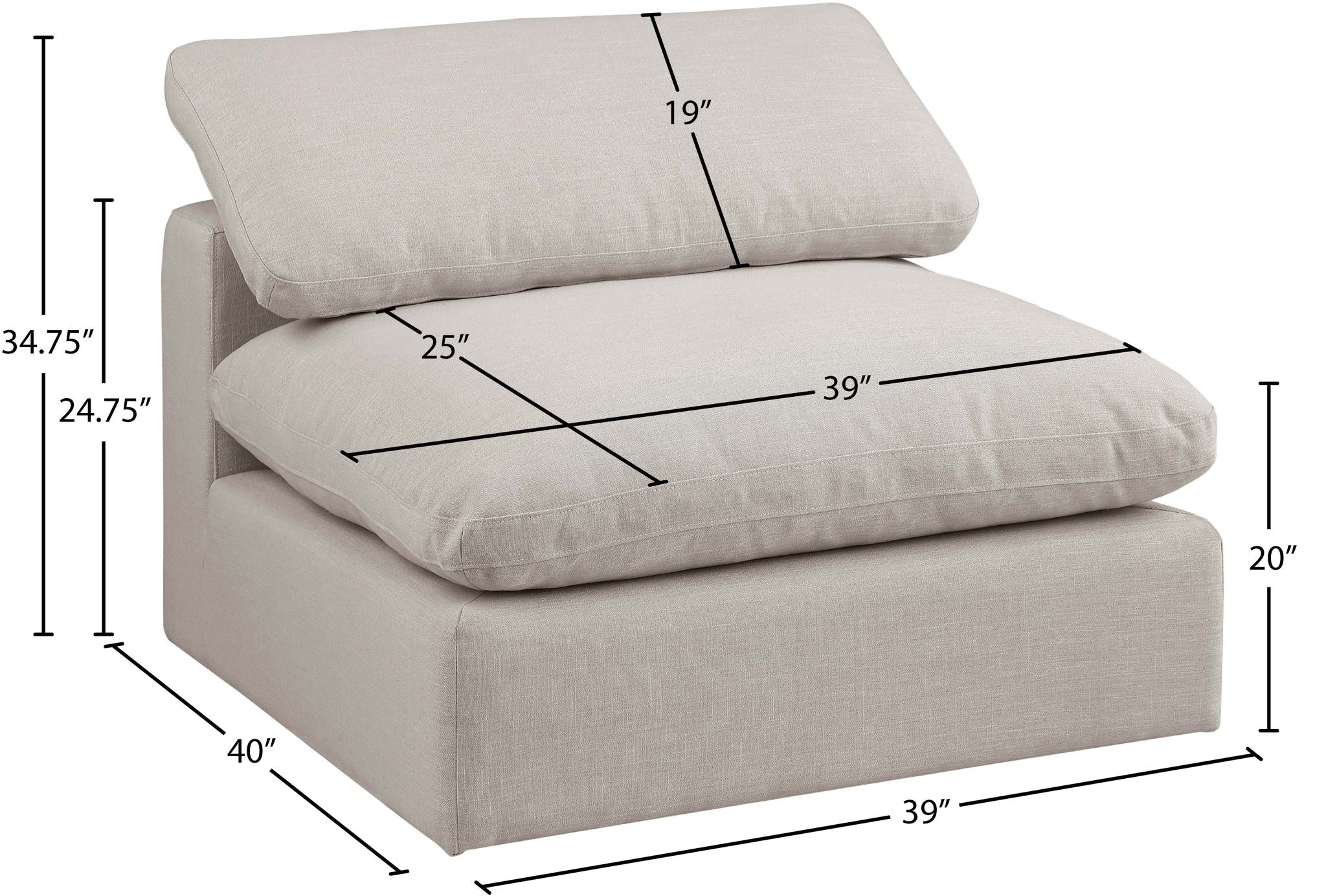 Comfy - Linen Armless Chair